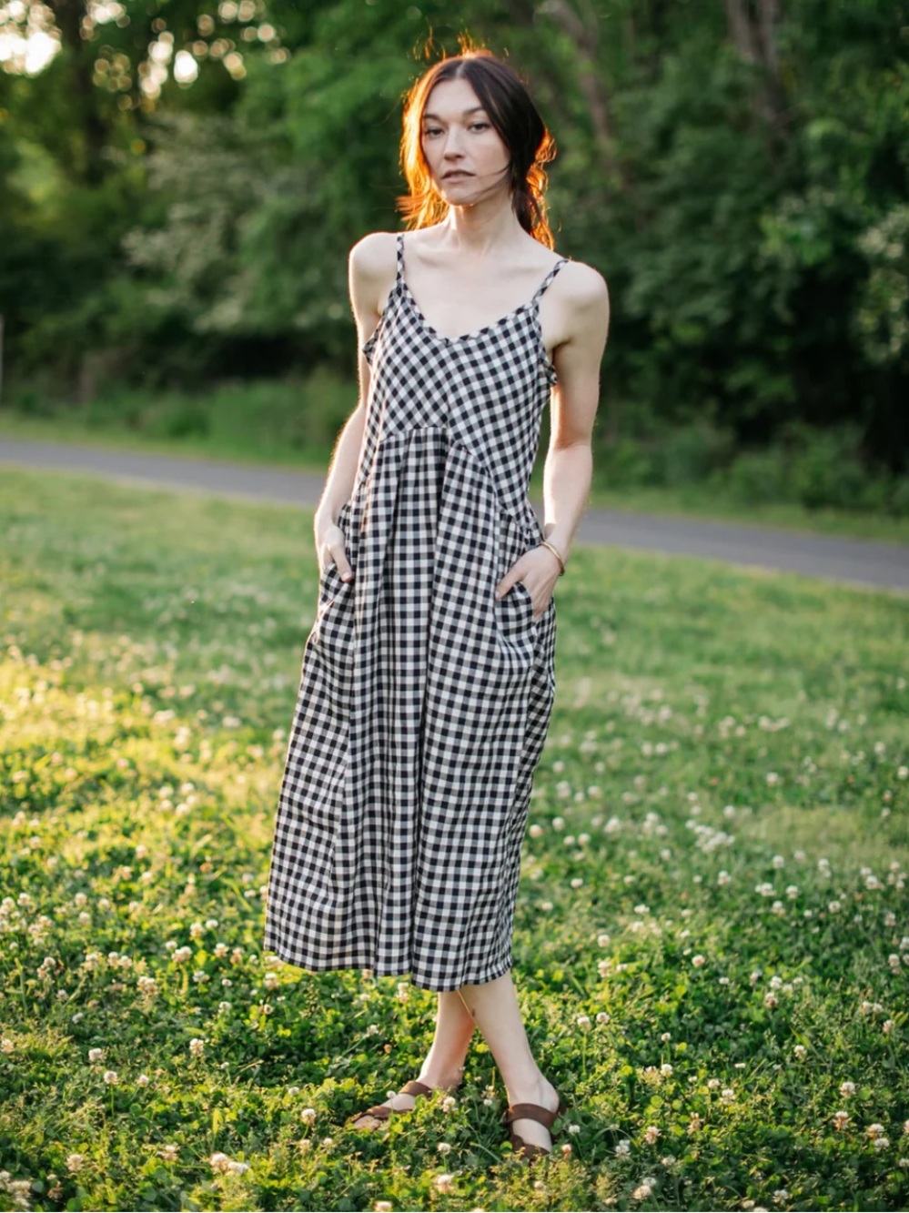 Liz Alig Faro Dress - Gingham Dress - Black and White
